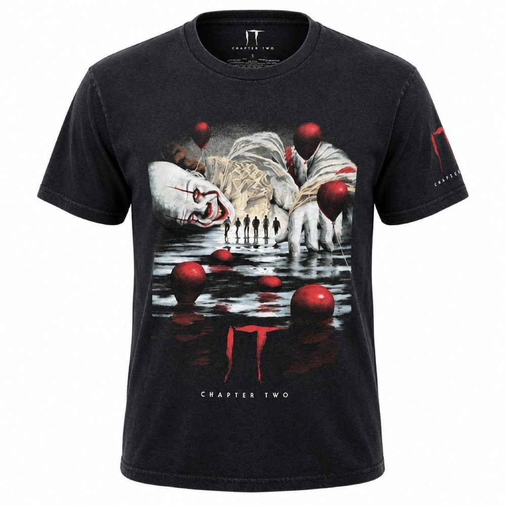 100% cotton graphic tee movie promo pennywise